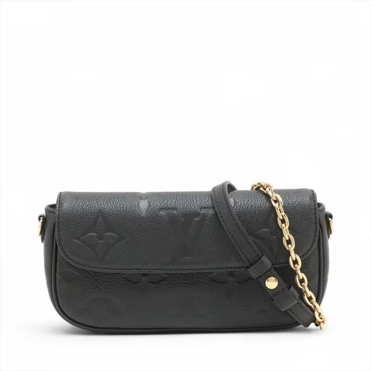 Louis Vuitton Monogram Empreinte Wallet on Chain Ivy Black