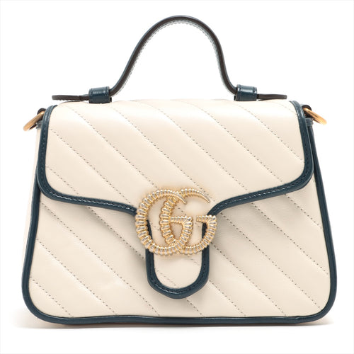 Best Gucci GG Marmont Leather Two - Way Handbag White