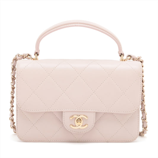 Chanel CC Logo Matelasse Lambskin Two-Way Chain Shoulder Bag Pink * PREORDER *