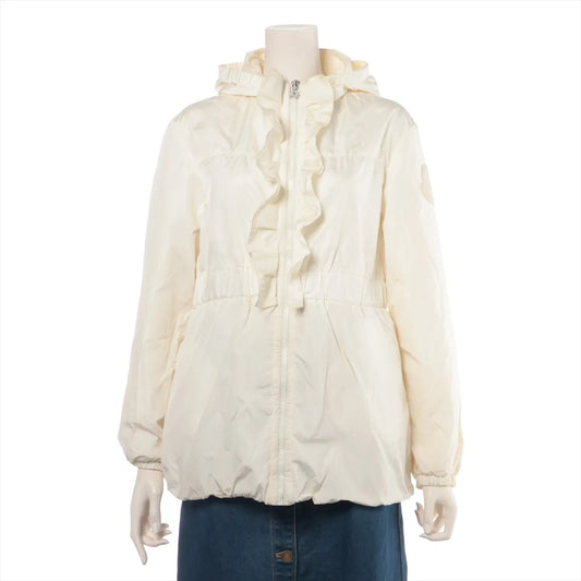 Moncler Ruffle Nylon Jacket Ivory