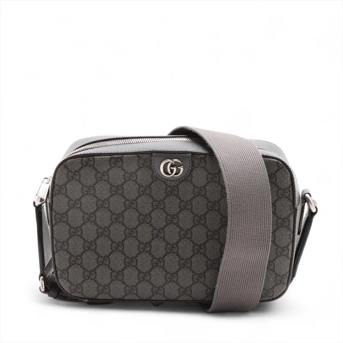 Gucci GG Supreme Leather Shoulder Bag Gray