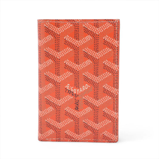 Goyard Herringbone Leather Card Case Orange