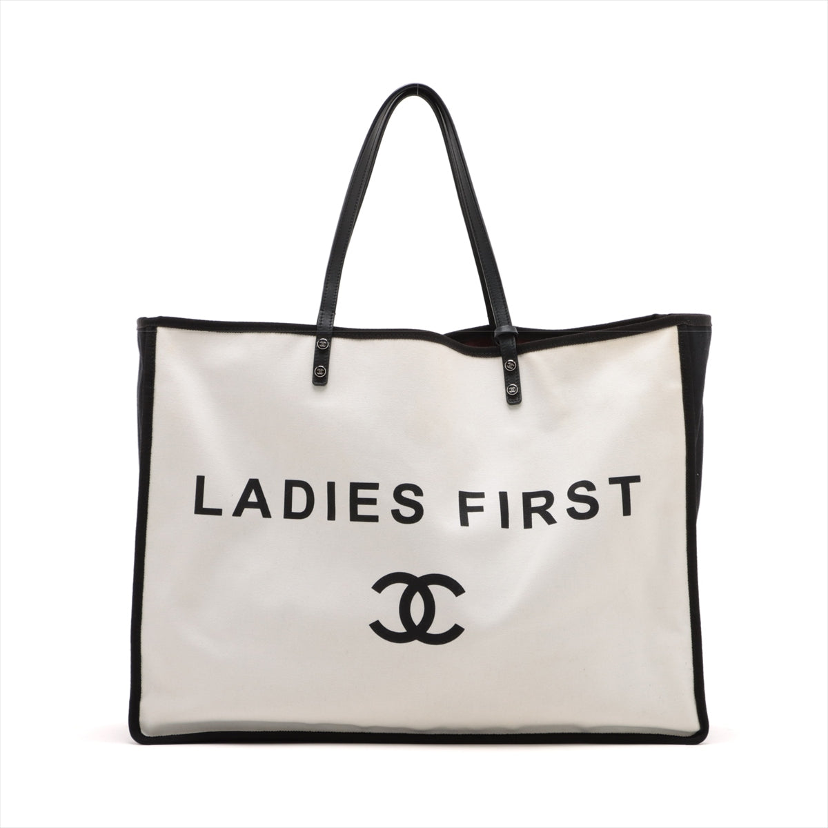 Chanel CC Logo Ladies First Whistle Shopper Bag Black × White