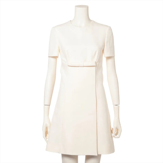 Valentino Bow Wool Mini Dress Ivory