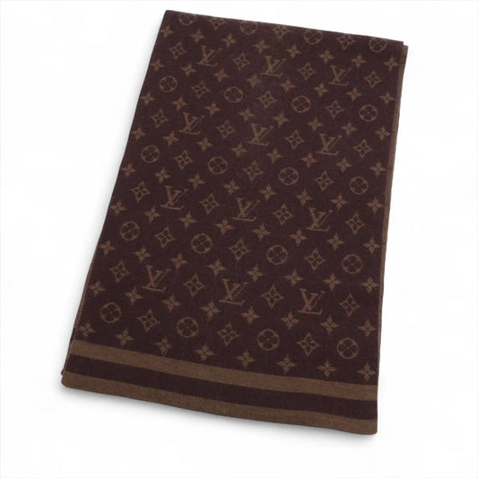 Louis Vuitton Monogram Cashmere Silk Scarf Brown — product photo 1
