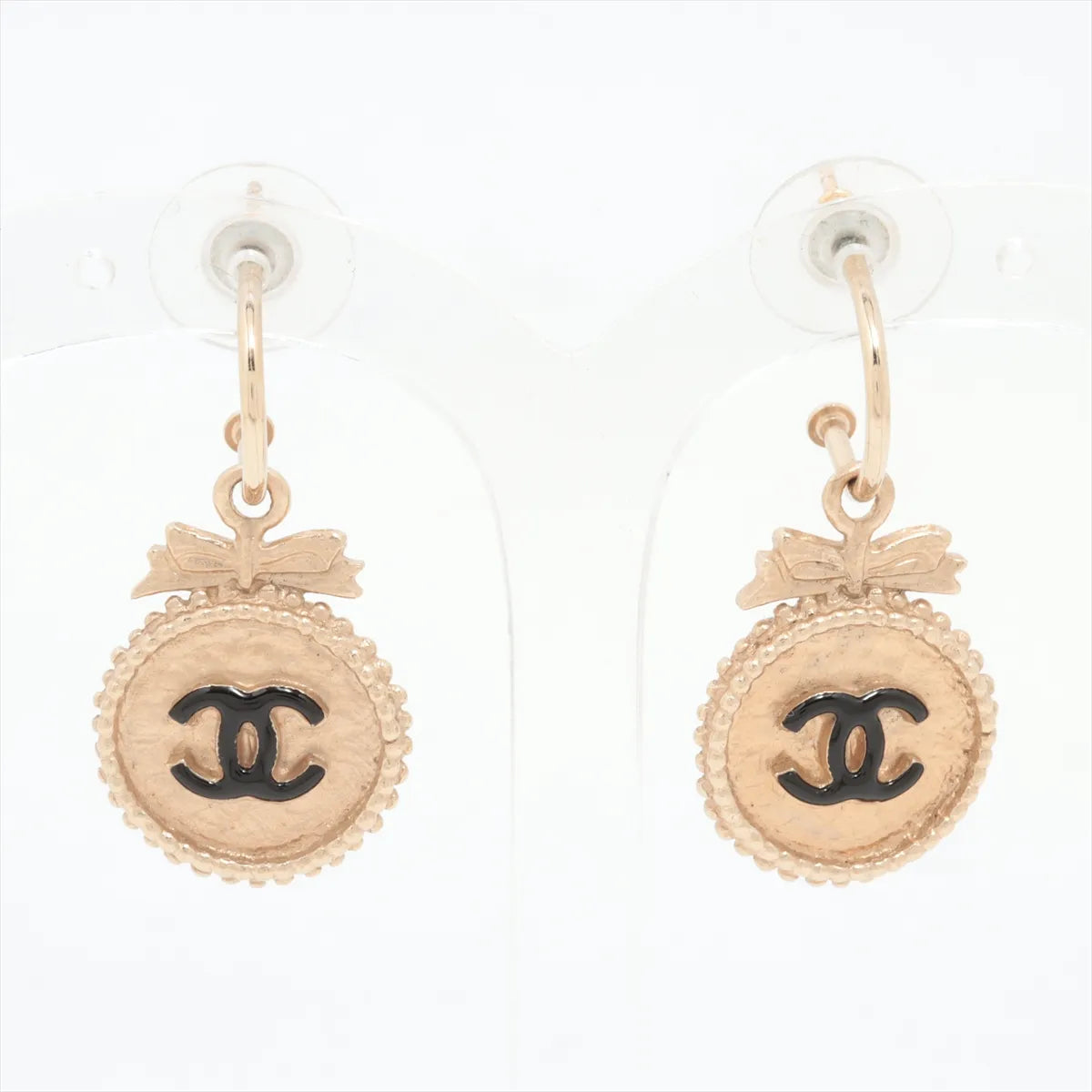 Chanel CC Logo Round Dangle Hoop Earring
