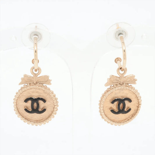 Chanel CC Logo Round Dangle Hoop Earring