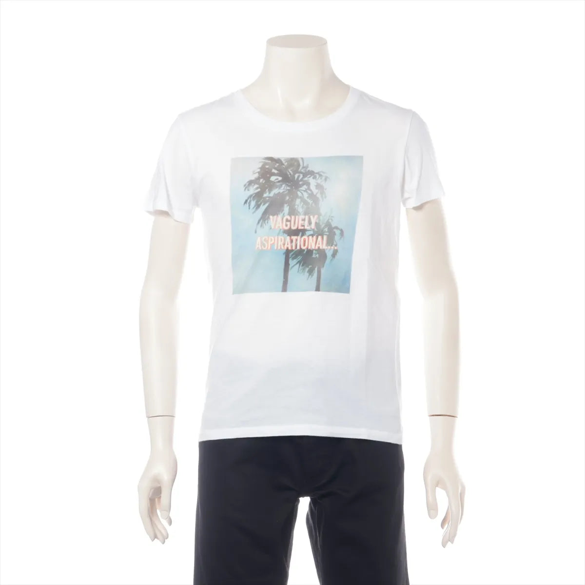 Celine Printed Statement "Vaguely Aspirational" Cotton T-shirt White