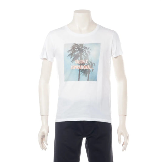 Celine Printed Statement "Vaguely Aspirational" Cotton T-shirt White