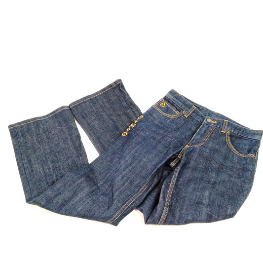 Louis Vuitton Monogram Ladies Cotton Denim Jeans Blue