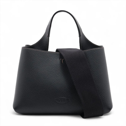Tod's Micro T Timeless Leather Two-Way Handbag Black
