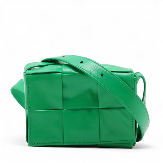 Bottega Veneta Maxi Intrecciato Candy Cassette Leather Shoulder Bag Green