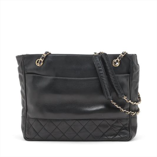 Chanel Matelasse Lambskin Chain Tote Bag Black