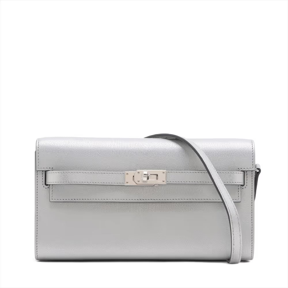 Hermes Kelly Wallet Togo Chevre Shamukira Argent Silver