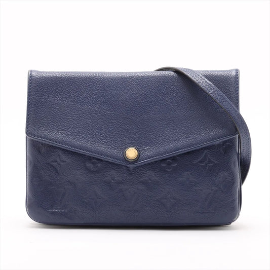 Louis Vuitton Monogram Empreinte Twice Shoulder Bag Blue