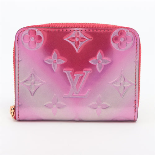 Louis Vuitton Vernis V Shape Gradation Zippy Coin Purse Pink and Red