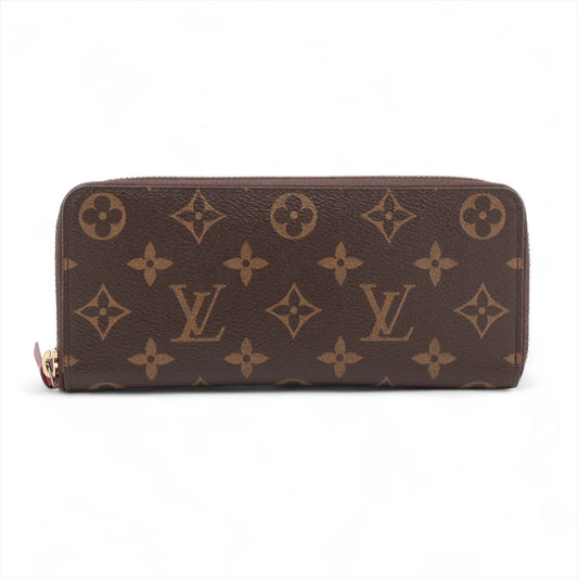 Louis Vuitton Monogram Clémence Zippy Long Wallet Fuchsia