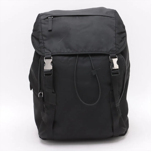 Prada Tessuto Nylon Leather Backpack Black