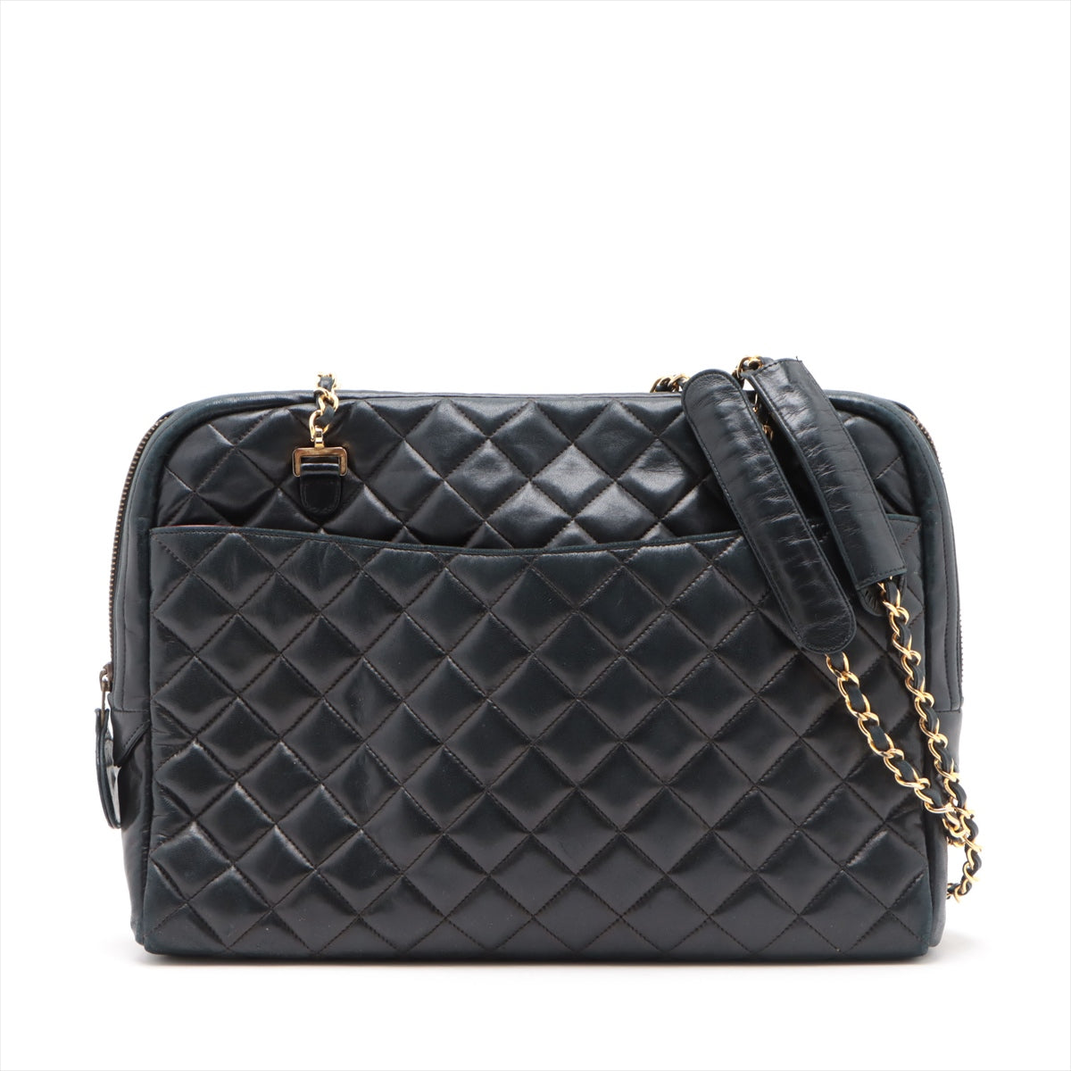 Chanel Matelasse Lambskin Leather Chain Shoulder Bag Black – Redo