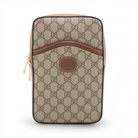 Gucci Interlocking G Logo Sling Backpack Bag Beige x Brown * PREORDER *
