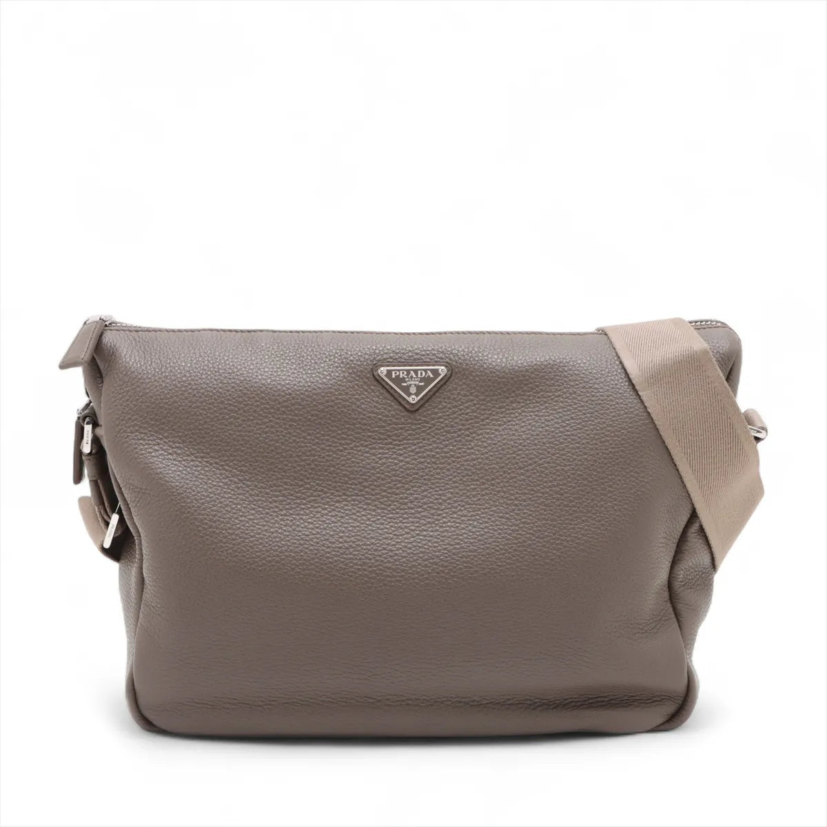 Prada Vitello Daino Leather Shoulder Bag Greige