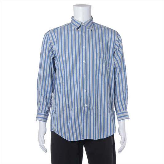 Christian Dior Striped Cotton Long Sleeve Shirt Blue x Gray
