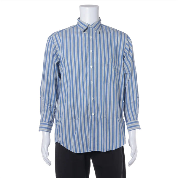 Christian Dior Striped Cotton Long Sleeve Shirt Blue x Gray