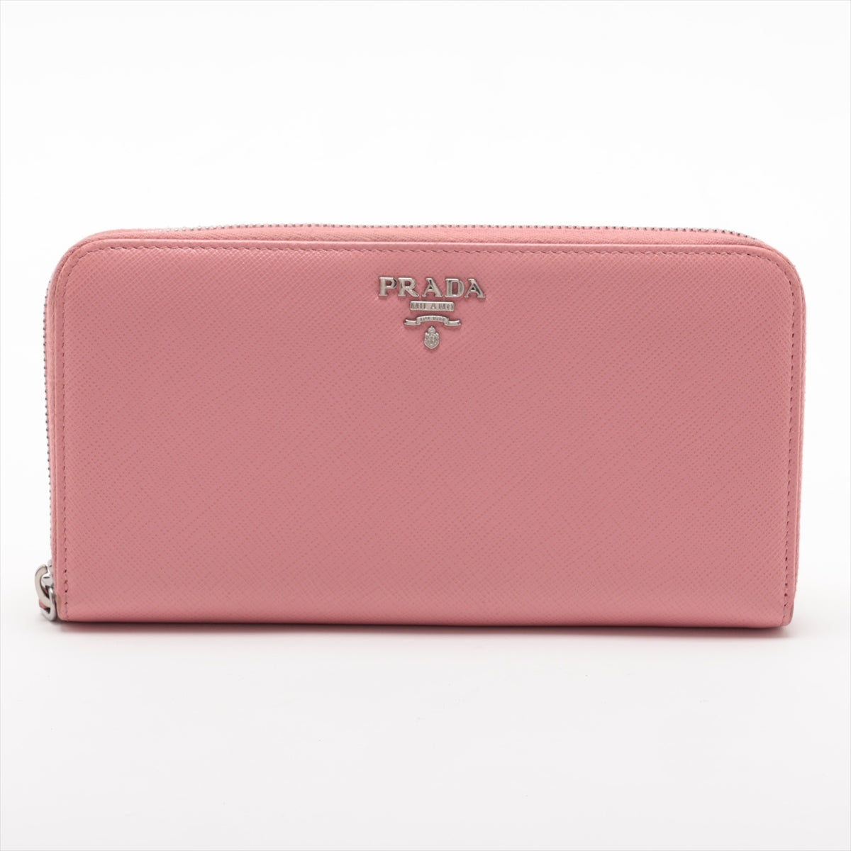 Prada Saffiano Leather Zippy Long Wallet Pink