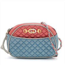 Load image into Gallery viewer, Gucci Horsebit Metallic Pochette Crossbody Bag Red x Blue