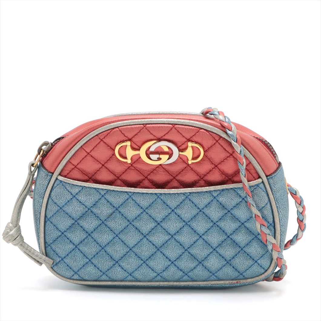 Gucci Horsebit Metallic Pochette Crossbody Bag Red x Blue