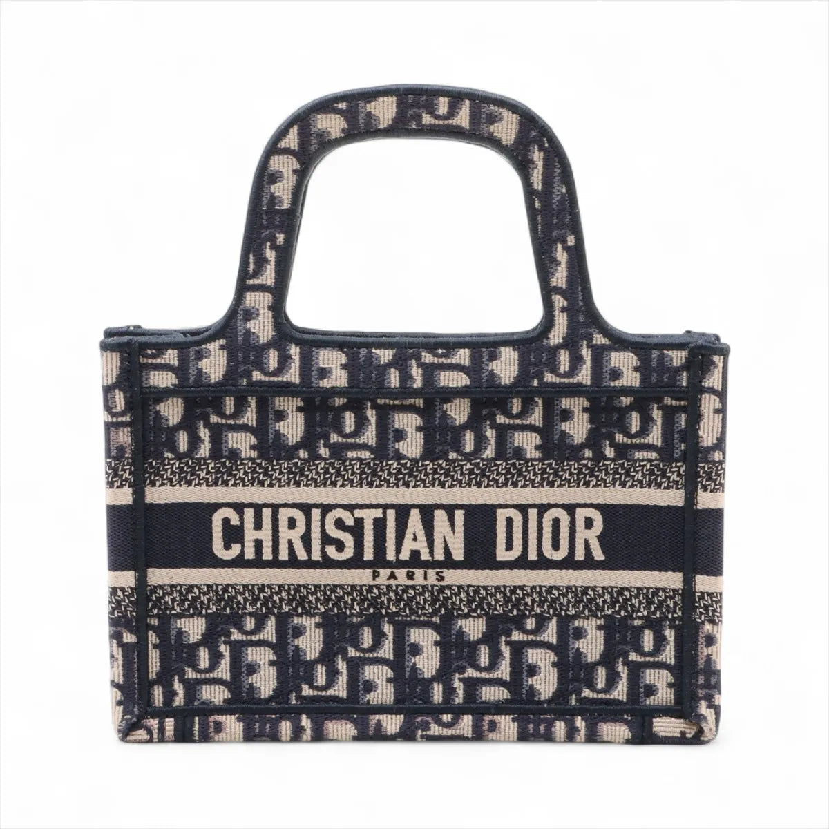 Christian Dior Oblique Canvas  Mini Book Tote Navy Blue