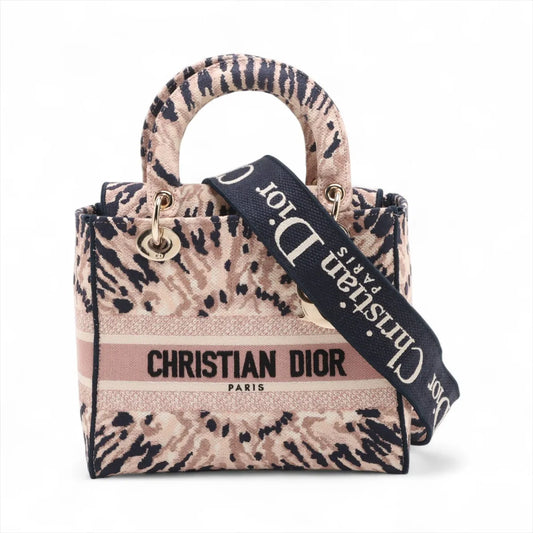 Christian Dior Lady D-Lite Tie Dye Two-Way Shoulder Bag Pink x Navy