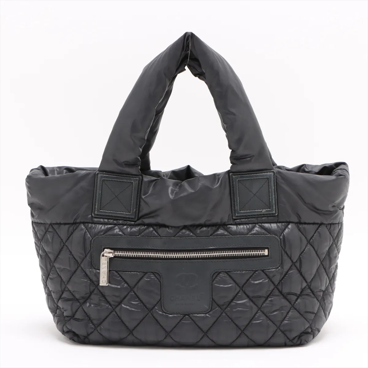 Chanel Matelasse Coco Cocoon Nylon Leather Tote Bag Black