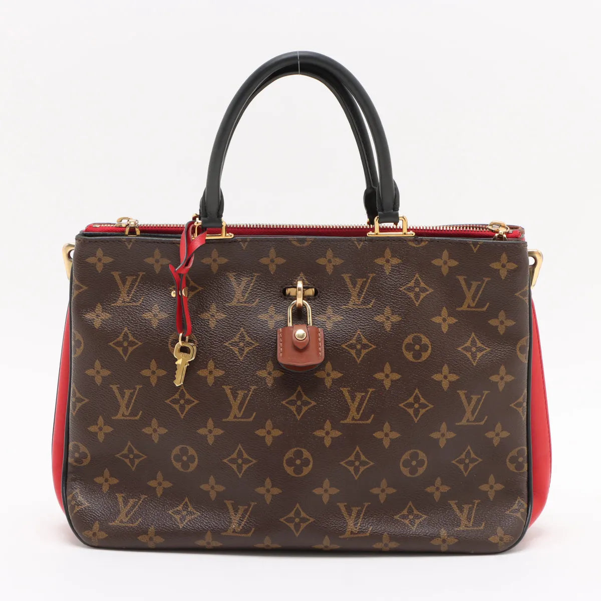 Louis Vuitton Monogram Millefeuille Shoulder Bag Cerise x Brown