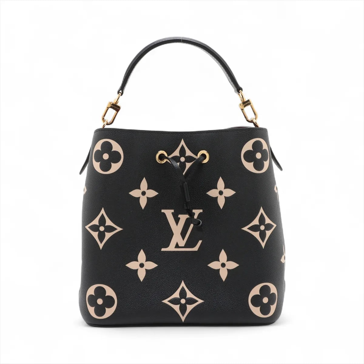 Louis Vuitton Bicolor Monogram Empreinte Neo Noe Bucket Bag Black x Creme