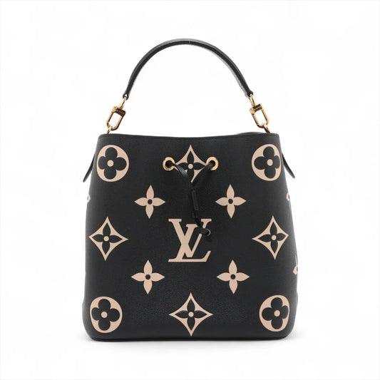 Louis Vuitton Bicolor Monogram Empreinte Neo Noe Bucket Bag Black x Creme