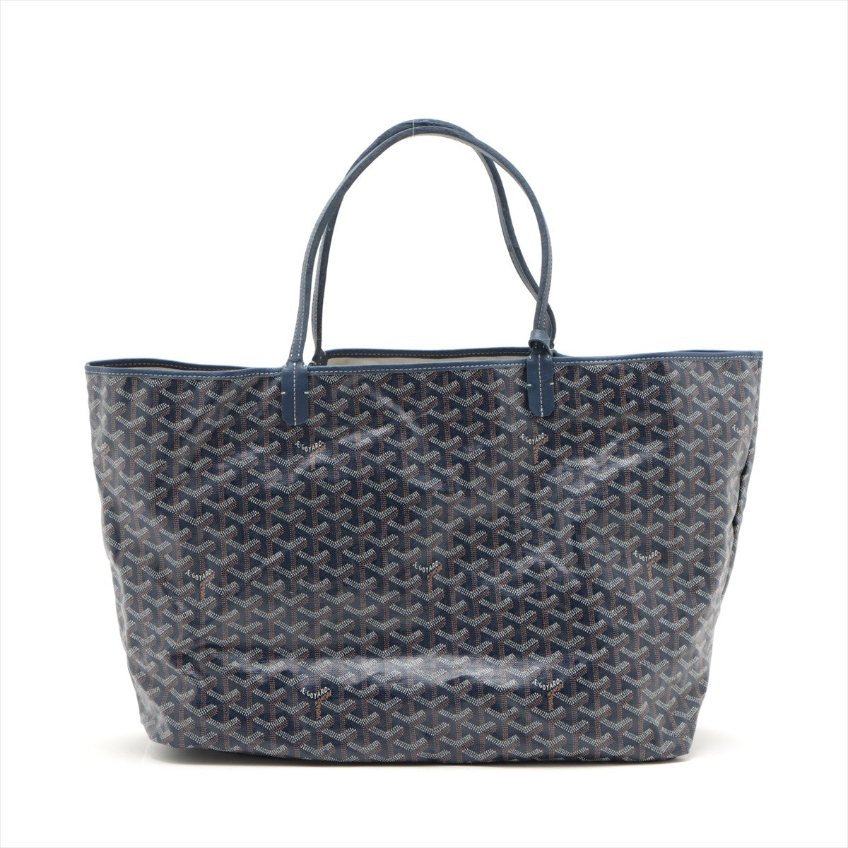 Goyard Saint Louis GM Leather Tote Bag Navy Blue