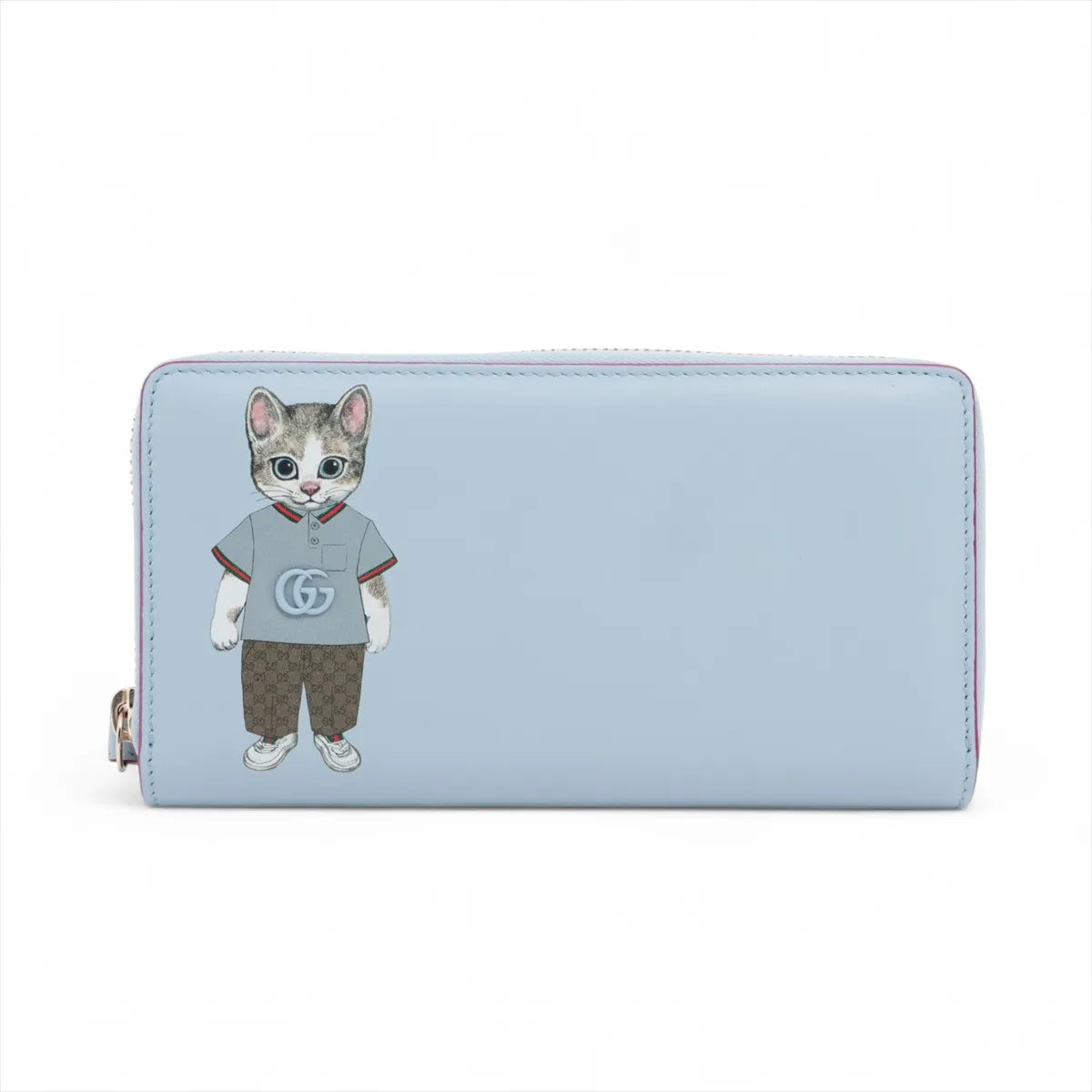 Gucci x Higuchi Yuko Leather Zippy Wallet Blue