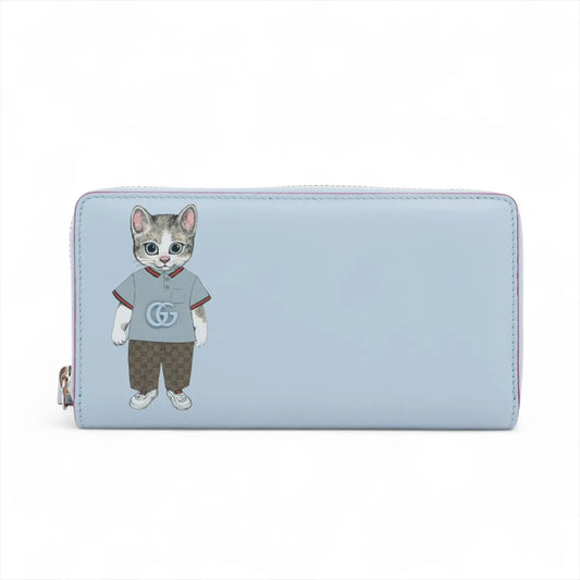 Gucci x Higuchi Yuko Leather Zippy Wallet Blue