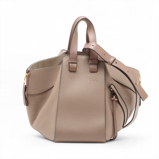 Loewe Hammock Medium Leather Two-Way Handbag Beige