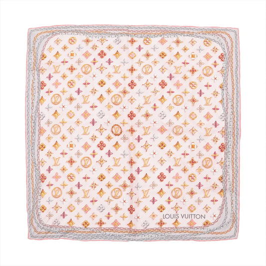 Louis Vuitton Monogram Your Highness Square Silk Scarf Pink