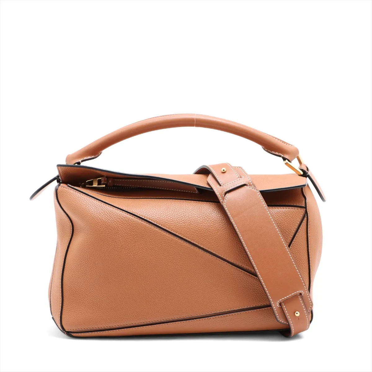 Loewe Puzzle Leather Two-Way Shoulder Bag Brown