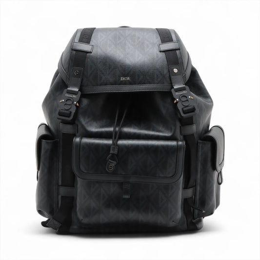 Dior Homme CD Logo Leather Drawstring Backpack Black