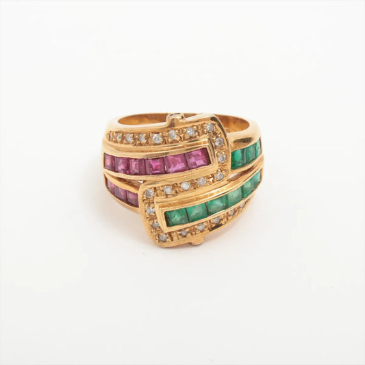 Emerald Ruby Diamond Ring
