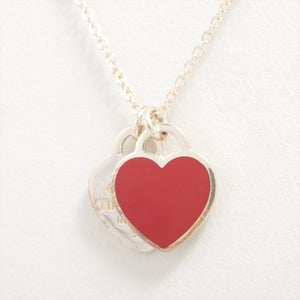#1 Tiffany & Co. Return To Tiffany Mini Double Heart Tag Necklace Red