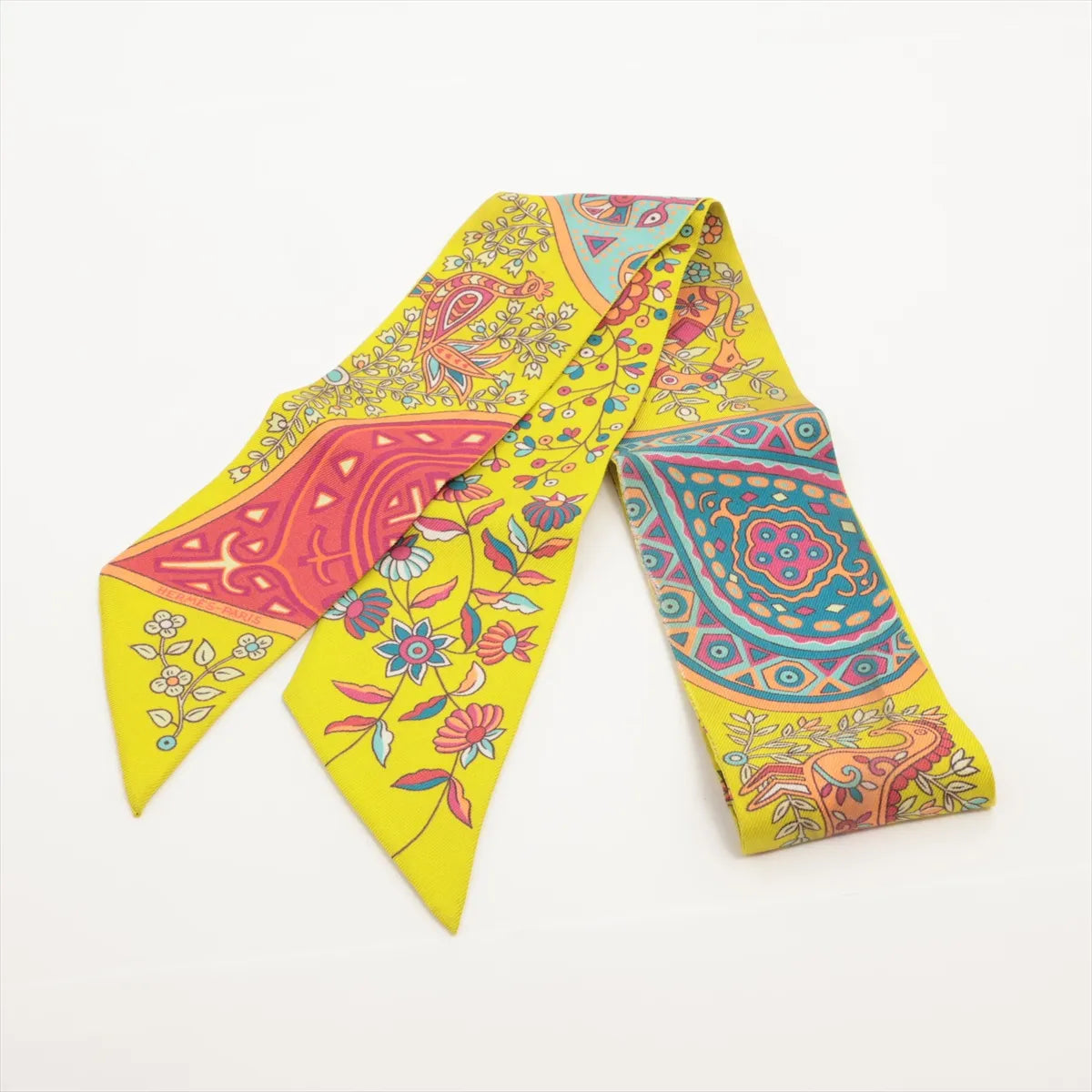 Hermes Twilly Soie L'arbre De Vie Tree of Life Silk Yellow