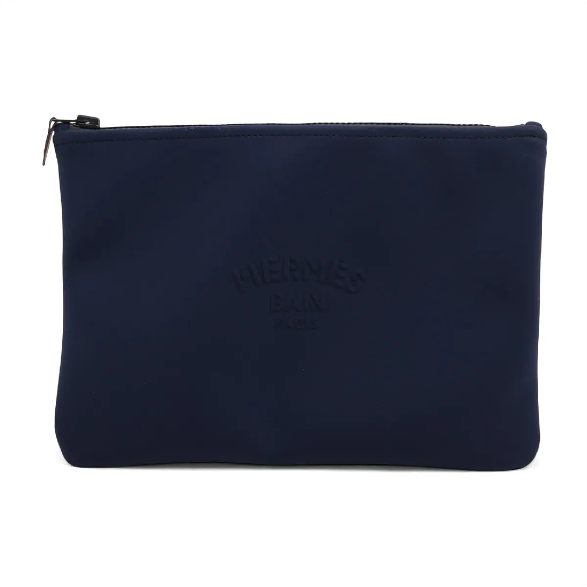 Hermès Trousse Flat MM Pouch Navy Blue
