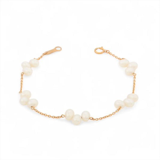 Pearl Gold Station Bracelet