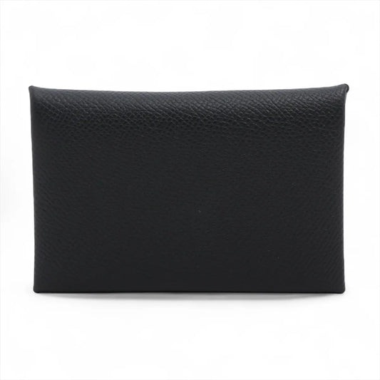 Hermès Calvi Veau Epsom Card Case Black