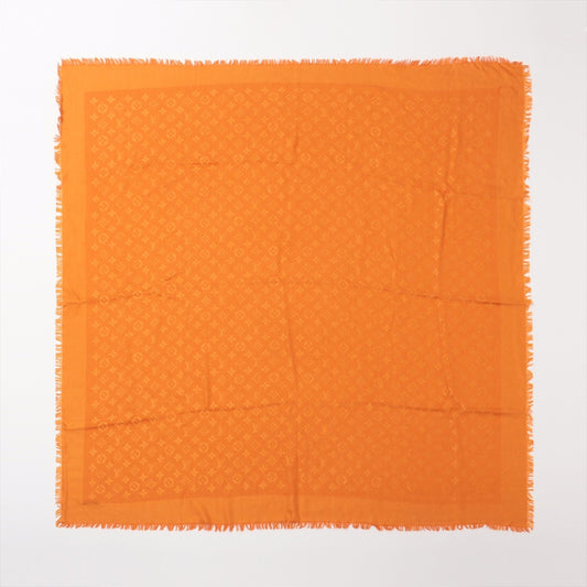 Louis Vuitton Monogram Shawl Wool & Silk Orange